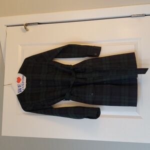 Sezane Black Watch Plaid Dress